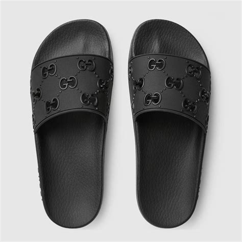 gucci rubber slide sandal womens|gucci women's rubber slide sandal.